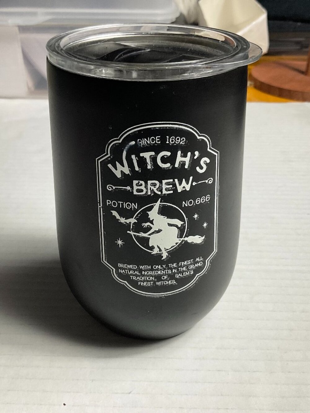 Witch’s Brew Potion No. 666 Tumbler – Black Halloween Cup